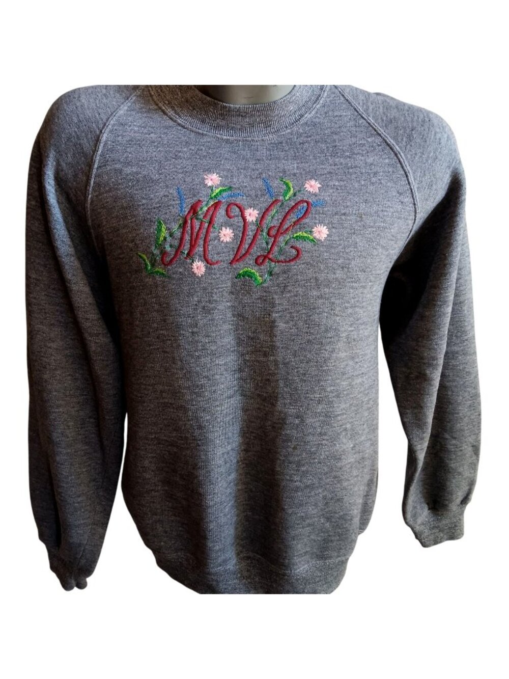 Triblend Rayon Vintage Men's Medium Sweatshirt Jerzees 80s Embroidered Russell